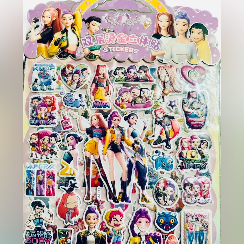 NEW KPop Demon Hunters Full Cast 3D Sticker Set